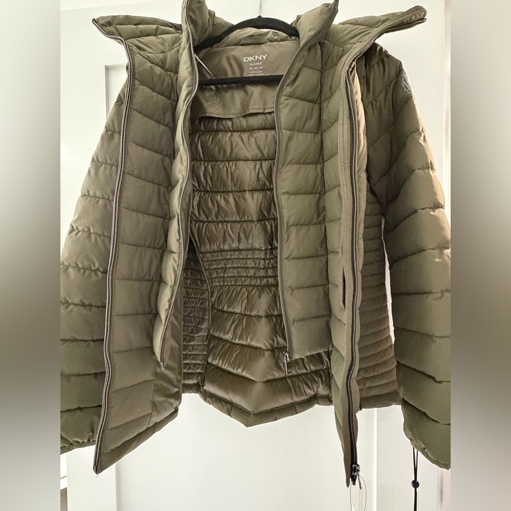 DKNY Olive Green Quilted Women's Down Jacket